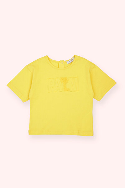 Panço Erkek Bebek Nakış Detaylı Sarı Tişört