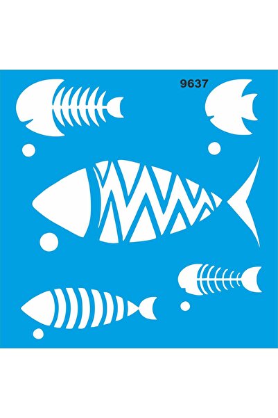 StencilSepeti نمط السمك - قالب رسم استنسل