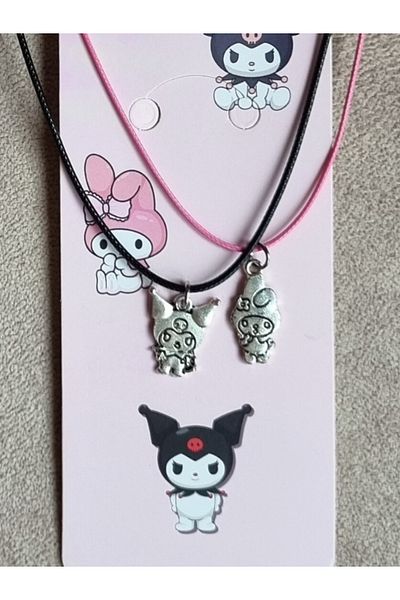 Kromi Girl Child Chromei Necklace Bracelet Bandana Set Metal Figured Kuromi Set