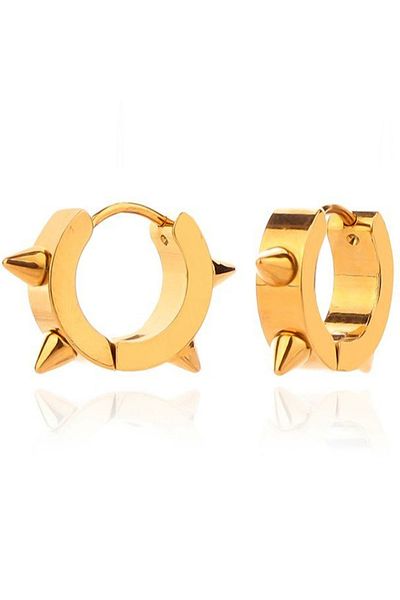 Takı Dükkanı Studded Spike Punk Unisex Steel Earrings Pair 3mm Mse3
