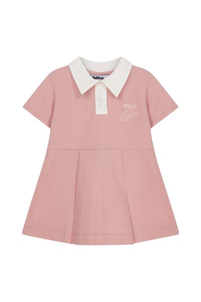 Fahhar Kids Rochie roz cu guler polo