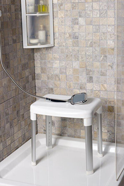 Prima Nova Cappadocia Paslanmaz Alüminyum Geniş Banyo Taburesi (130 KG Kapasite)
