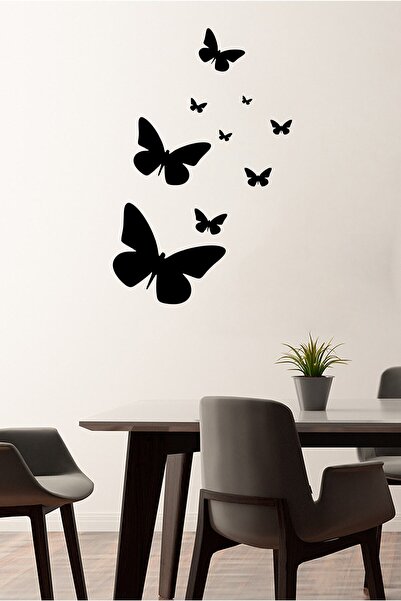 MIGNATIS Autocolant de perete cu fluturi de diferite dimensiuni 60x42 cm - Negru