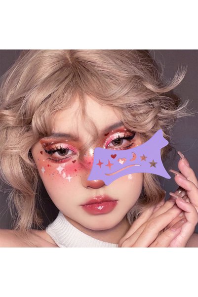 Beauty Box Star Crescent Heart Glitter Very Trendy Eye Contour Ornament Makeup Template 1 Piece Odorless Silicone