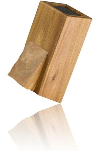 COOYA Wood Universal Knife Block, Kitchen Counter Storage Rack, Removable Bristles for Safe
