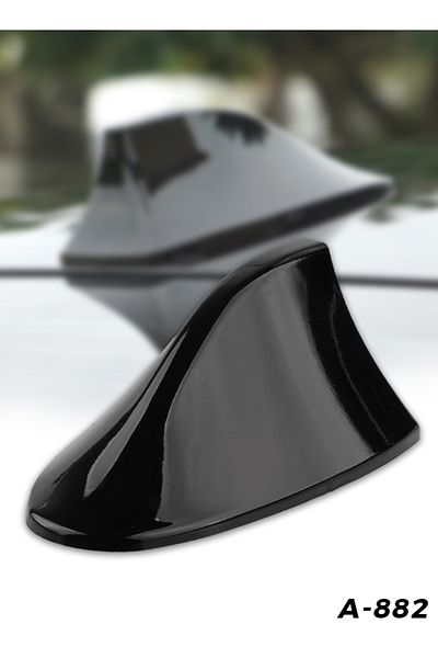 Generic Universal Car Shark Fin Antenna with Adhesive Base – Black, 17x7cm, Decorative & Functional