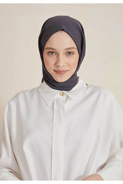 Fresh Thin Cotton Voile Shawl, Anthracite Color