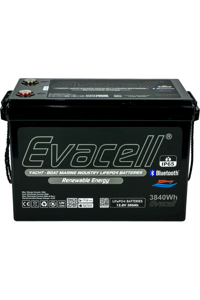 Evacell 12.8v (12VOLT) 300ah Amper Lifepo4 Lityum Demir Fosfat Akü Bluetooth ...