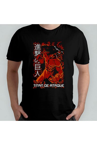 Pixxa Attack On Titan Eren Jaeger_ 100% βαμβακερό μπλουζάκι με λαιμόκοψη μοντέλο 15