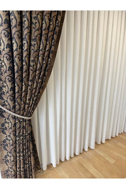 Carrera İTHAL KAHVE SİYAH FON PERDE 1/3 SIK PİLE