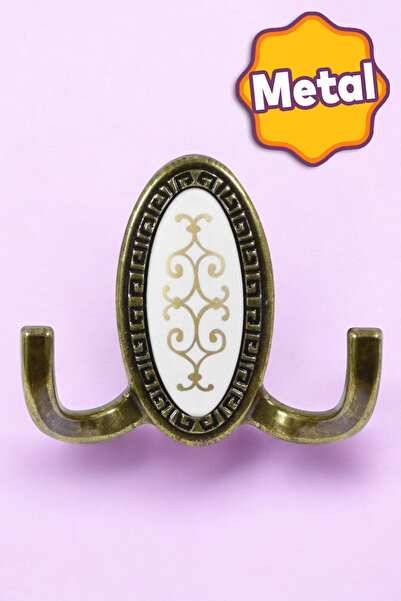 Badem10 Seçil Vestiyer Metal Antik Sarı Duvar Portmanto Mobilya Dolap Elbise ...