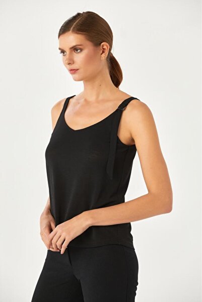 İKİLER Strappy Buckle Detailed Blouse - 024-1033