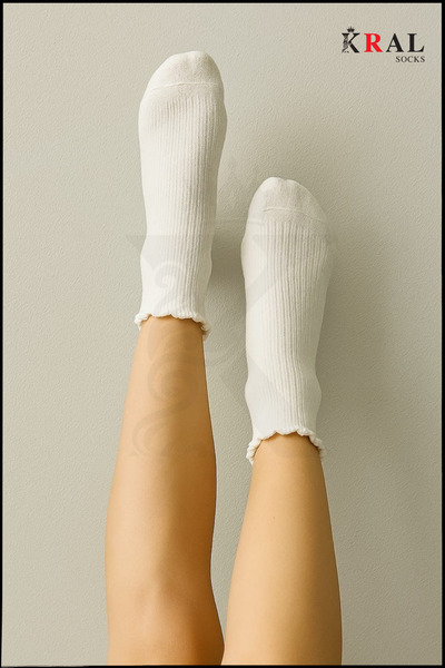 KRAL SOCKS Γυναικείες κάλτσες μπαμπού με βολάν (6 ΖΕΥΓΑ) Γυναικείες κάλτσες με βολάν