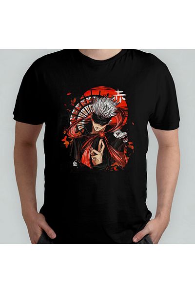 Pixxa Μπλουζάκι Unisex 100% βαμβάκι Jujutsu Kaisen Satoru Gojo Crew Neck Μοντέλο 6