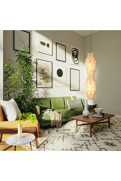 Mylamp Linea Rattan Chandelier 102X25 cm