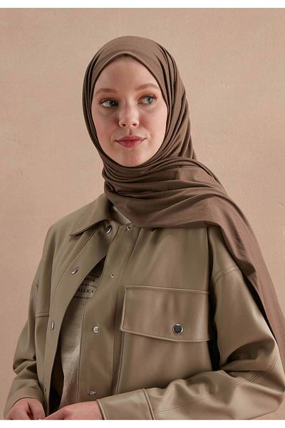 Fresh Combed Cotton Shawl Dusty Brown