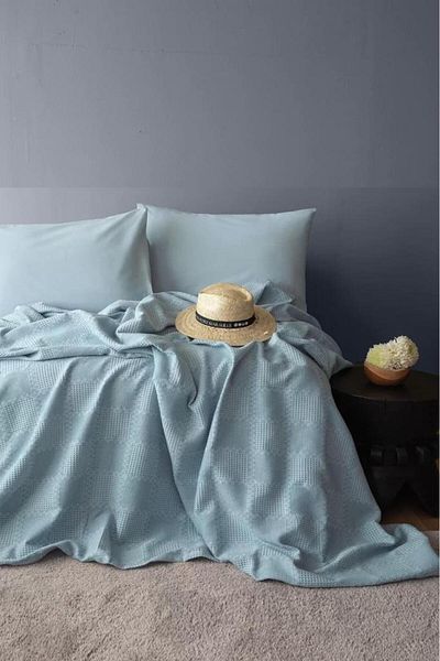 İssimo Home Summerpunch Blue - Set piqué unic 100% bumbac