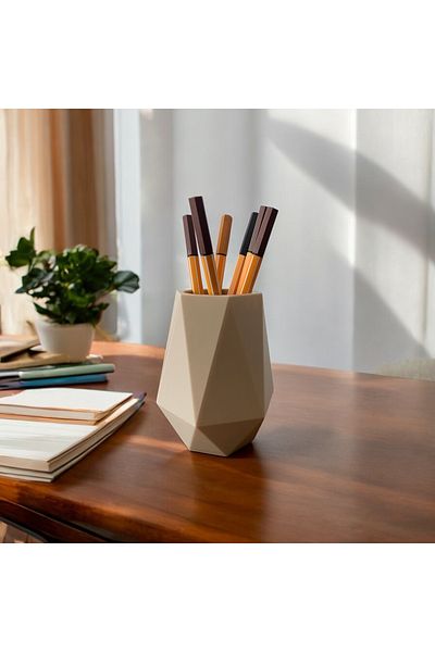 Home Tabletop Pen Holder and Brush Organizer– Desktop Organizer, Modern Decorative Pen and Brush Holder