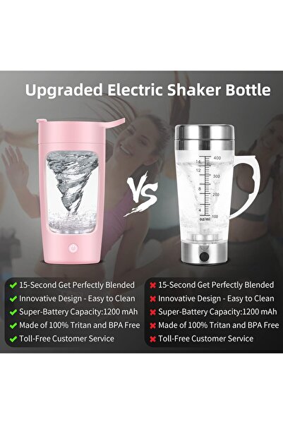fulina زجاجة رج كهربائية، وظيفة خلط قوية جدًا، قابلة لإعادة الشحن عبر USB، للبروتين والميلك شيك، 22 أونصة