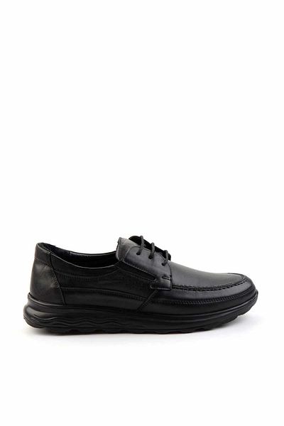 Bambi Black Leather Men's Casual Shoes E01556026003