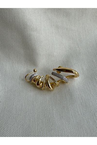 bijuxbymrv Bym Model Stone Double Color Earring Earcuff