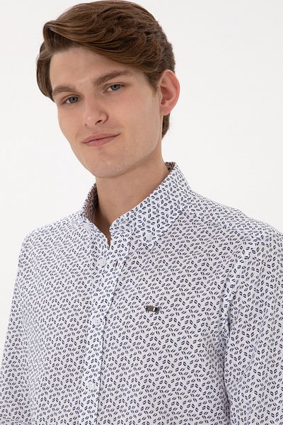 U.S. Polo Assn. Ανδρικό μακρυμάνικο πουκάμισο Navy Blue 50300459 -VR033