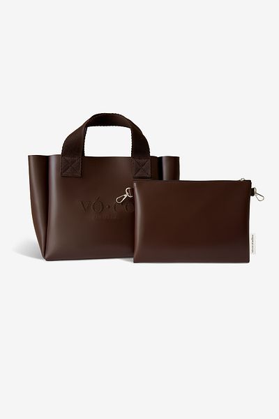 voce studios Brown Leather Tote Bag