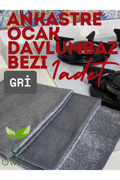 Swab (1 ADET) GRİ Mikrofiber Ankastre Ocak Davlumbaz Toz Bezi 40*40