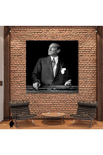 GAAGART Tekli Kare Kanvas Duvar Tablosu Yukarı Bakan Atatürk