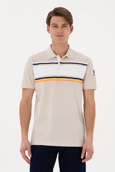 U.S. Polo Assn. Men's Regular Fit Polo Neck Stone T-Shirt 50306858-Vr049