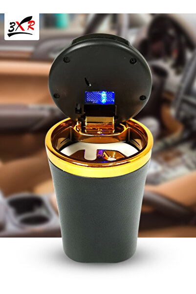 3XR منفضة سجائر سيارة مع ضوء LED، كوب داخلي من السيراميك، مشبك دخان، مقاوم لل...