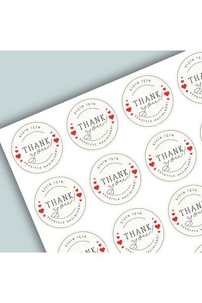 birikiyedi Thank You Sticker - 3.5 cm 105 Pcs Bird Adhesive Glossy