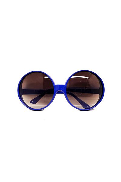 SAVA HOME COLLECTİON Round Greenwood 80's 90's Years Party Glasses Retro Blue Color