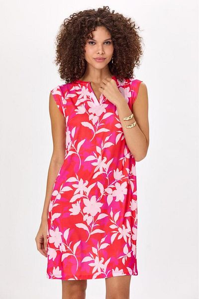 İKİLER Judge Collar Mini Sleeve Patterned Dress 025-2511