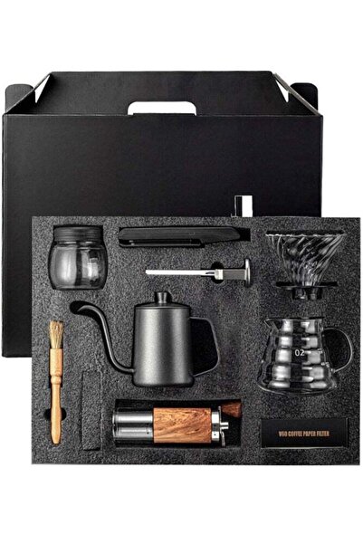 COOYA Drip Coffee Maker Set of 10,with Non-Stick Coating,Kettle with Thermometer 550ml,Easy to carry