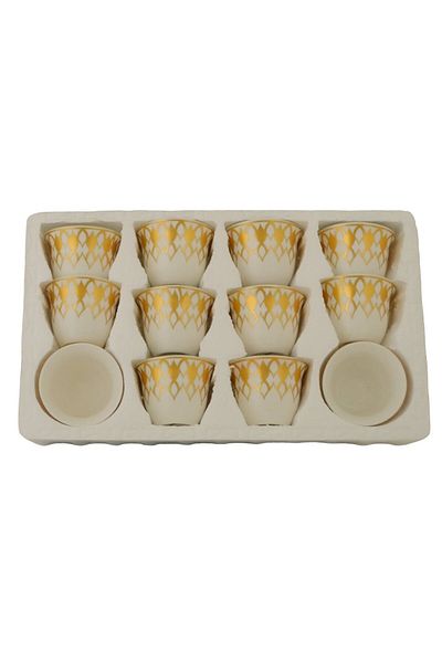 Generic 12-piece ceramic coffee cup set