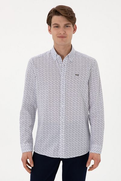U.S. Polo Assn. Ανδρικό μακρυμάνικο πουκάμισο Navy Blue 50300459 -VR033