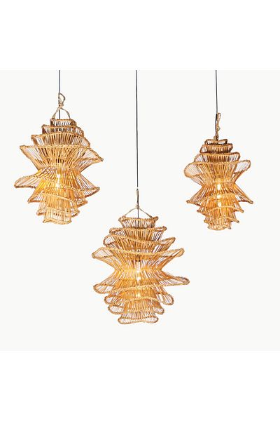 Mylamp Rattan Luna Lighting Set of 3