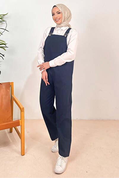 Bestenur Casel Önü Cepli Tulum 1419 - Lacivert