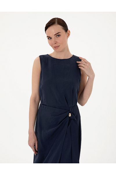 Pierre Cardin Navy Blue Regular Fit Woven Dress 50301028 -Vr033