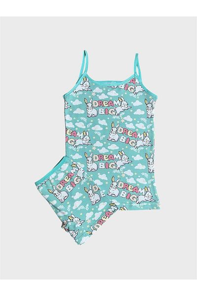 elmas kids Set boxer pentru fete, 100% bumbac, cu model iepure verde