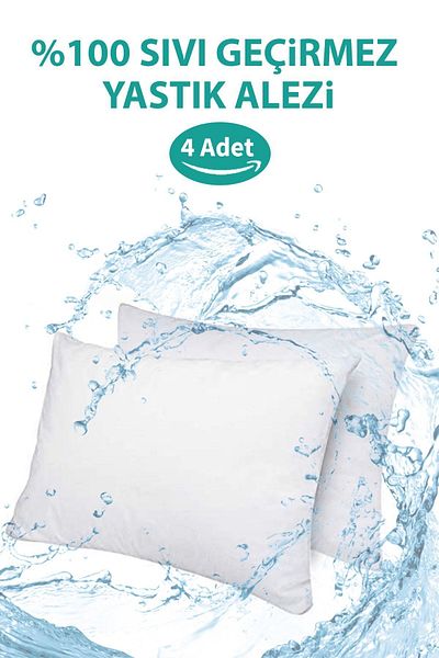 SUVAY Liquid Proof Pillow Cover 4-Piece Cotton Zippered Pillow Protector Case