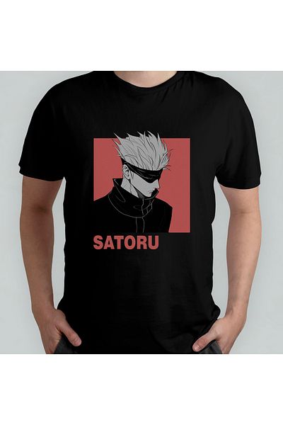 Pixxa Jujutsu Kaisen Satoru Gojo Unisex 100% βαμβακερό μπλουζάκι με λαιμόκοψη μοντέλο 20