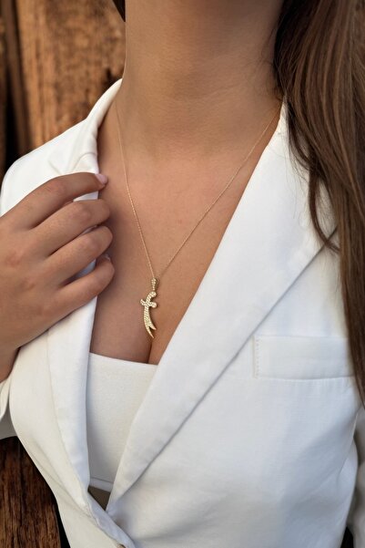 Utku Kuyumculuk 14 AYAR TAŞLI ZÜLFİKAR KOLYE