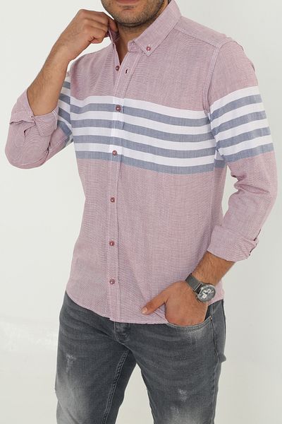 Klothy Men's Long Sleeve Panel Shirt