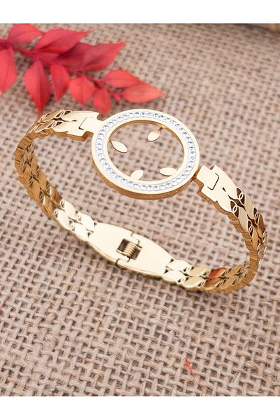 Siya Silver Non-Tarnish Steel Quarter-Inserted Barley Model Handcuffs Bracelet-without Evil Eye Beads