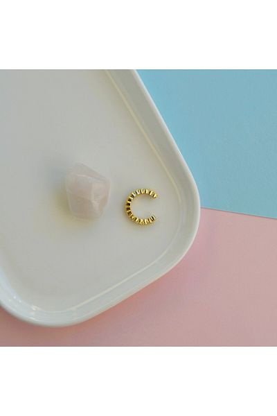 Heppii Thin Earcuff with Stone Compression Cartilage Earring Without Hole Cartilage Earring Thin Stone Earcuff