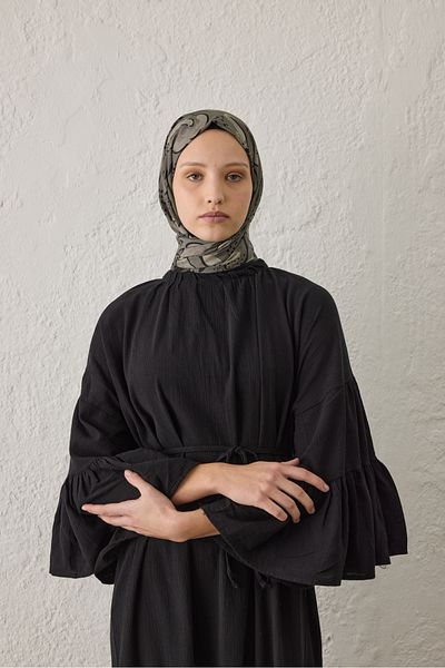 Fresh Dark Mink Aria Patterned Shawl