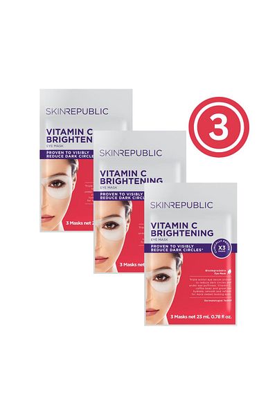 Skin Republic Brightening Eye Mask, Targets Dark Circles, With Vitamin C 23ml - Pack Of 3