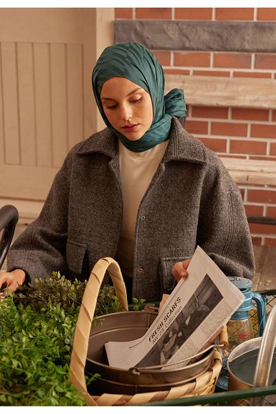 Fresh Petrol Colored Dublin Jacquard Shawl
